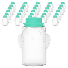 아조아 고양이 디자인 냐옹 페트 보틀 + 해군모 이중캡 세트, 민트(이중캡), 32개, 300ml