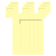 直式計算自黏便條紙 除法用 939038B, 單一顏色, 10個, 100張