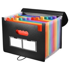 Modian 可折疊附蓋式風琴文件夾 13格, 1個, 混色