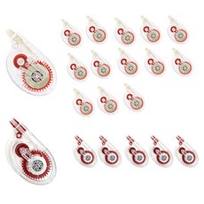 韓國鉛筆 長版修正帶 8m 米白色 14入 + 白色 6入 套組, 紅色, 1套