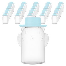 아조아 고양이 디자인 냐옹 페트 보틀 + 중절모 이중캡 세트, 스카이블루(이중캡), 32개, 300ml