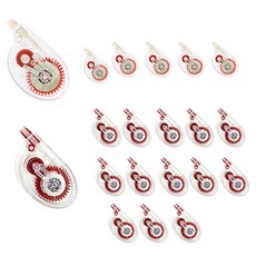 韓國鉛筆 長型修正帶 8m 米色 6入 + 白色 14入 組, 紅色, 1套