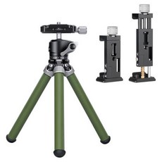 레오포토 카본 스마트폰 클램프 + 미니삼각대 올리브그린 세트, 1세트, 삼각대(MT-02C), 클램프(PC-90II)
