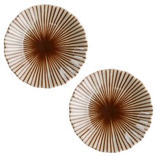 Mrs. Home 陶瓷醬油碟 十草紋醬料碗, 棕色, 2個