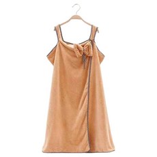 마더브띠 여성용 왕리본 원피스 목욕가운 샤워타올, 오렌지, 1개