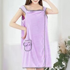 마더브띠 여성용 나시 원피스 샤워가운 목욕옷, 퍼플, 1개