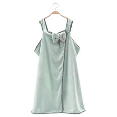 Madeobutti 女性用大蝴蝶結連身裙浴袍浴巾, 綠色, 1個