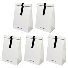 모던앳 선물 핸드메이드 레터링 쇼핑 구디백, 화이트, 5개