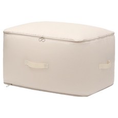 Homdam 衣物整理收納箱 棉被整理箱 生活收納箱 米色, 1個, 1入