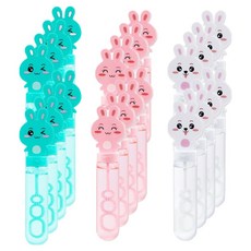 可愛兔子泡泡 3種*8入組, 天空，粉紅色，白色, 1組