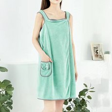 마더브띠 여성용 나시 원피스 샤워가운 목욕옷, 그린, 1개