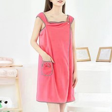 마더브띠 여성용 나시 원피스 샤워가운 목욕옷, 레드, 1개