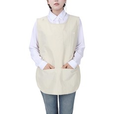 티팜 원피스형 브리본 앞치마, 베이지, 1개