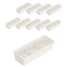 Sense Pang 辦公用品 長度可調 隔板型整理盒, 單一顏色, 10個