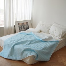 Brobro Huvis Duraron 涼感雙面被, 白色 + 藍色