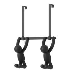 UMBRA Buddy 小人門後掛勾 適用於4cm內門板 每掛勾可承載2.3kg, 1個, 墨黑色