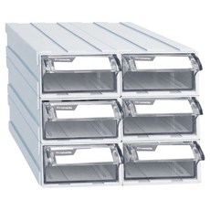Promade 組裝式6格抽屜零件盒 J-106, 3層, 混色