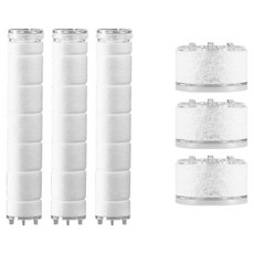 廚房水龍頭頭部替換濾芯 3入+手柄替換濾芯 3入組, 無香, 1組