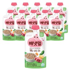 배냇밀 완료기 흑미 소고기 청경채 진밥, 100g, 10개, 혼합맛(소고기/흑미/청경채)