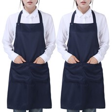 티팜 목걸이형 폴리 라이트 앞치마, 네이비, 2개