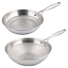 Livingglory 電磁爐適用 Master Star 全5層中式炒鍋 26cm + 平底鍋 20cm 套組, 1套