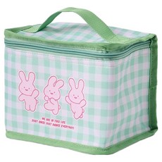 버터 버터샵 딸기 피크닉 캔버스 보온보냉백, 핑크, 1개