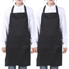 티팜 목걸이형 폴리 라이트 앞치마, 블랙, 2개