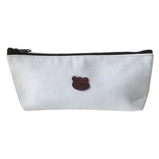 ARTJOY 簡約刺繡鉛筆盒收納包, 1個, 白色小熊