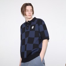 빈트릴 반팔 클래식 체커보드 컴포트핏 니트 BA242KT002