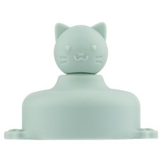 Joai 貓咪吸管杯裝飾 長款, 1個, 長款 單品(薄荷綠)