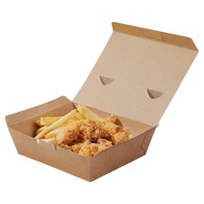 牛皮紙一次性包裝容器 配菜便當 1號, 200入, 1個