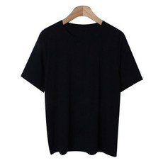 시크블랙 여성용 므루나 데일리 무지 컬러 라운드 반팔 티셔츠 cpt16344k52