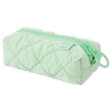 ARTJOY 大拉鍊絎縫鉛筆袋, 綠色, 1個