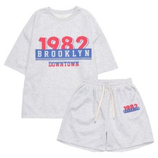 라라온 더 시티 박스핏 반팔 티셔츠 + 밴딩 반바지 세트 TSP2334