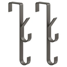 모나코올리브 메탈 3단 방문 옷걸이, 2개, 그레이