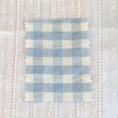 咻咻屋 寬幅色織混色水洗格紋布料 抱枕窗簾製作家飾布, 淺天藍色, 1個
