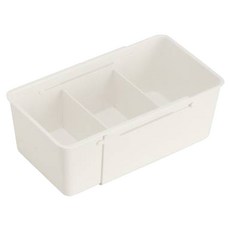 Couselect 廚房衣櫃抽屜伸縮分隔收納盒 寬款,米白色,伸縮分隔設計，自由調整長度，適用於廚房、衣櫃等多種場景, 27 x 14.5 x 9.5cm, 1個