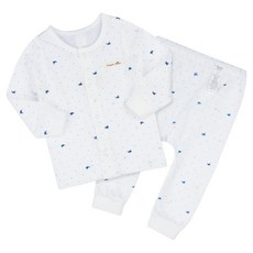 Organic Boom 嬰幼兒透氣寶寶鯨魚換季夏季長袖家居服上下套裝