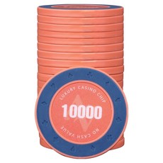 AAHM 16G 邊緣撲克籌碼 10000, 珊瑚色, 25個