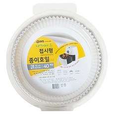 자연에서 온 접시형 종이호일 화이트, 16cm, 40개입, 1개