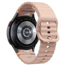 SPACE SHIELD Galaxy Watch 相容 一鍵式翼型波浪縫線矽膠錶帶 20mm, 1個, 沙粉色