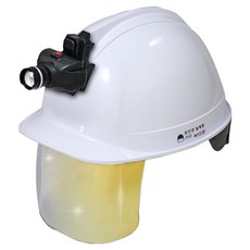 동명 고급형 일반창 골드보안경 안전모 헤드랜턴포함 화이트, 1세트