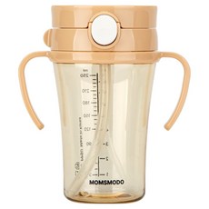 Momsmodo 好清洗 嬰幼兒 PPSU 一鍵式吸管杯, 經典米色, 1個, 250ml
