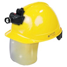 동명 고급형 일반창 골드보안경 안전모 헤드랜턴포함 개나리색, 1세트