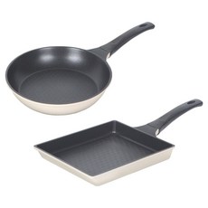 Elga 티타늄 주물 프라이팬 세트 2개, 혼합색상, 1세트, 프라이팬 20cm + 계란말이팬 25cm