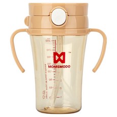 Momsmodo 嬰幼兒用 PPSU 一鍵式 Easy 吸管杯, 原創米色, 1個, 250ml