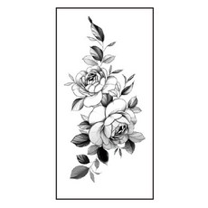 gelluna 黑色花朵身體重點裝飾自助紋身刺青貼紙, 1個, T-40