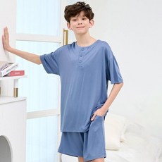 메종마밤 아동용 쿨 학생 헨리넥 5부 잠옷 상하의 세트