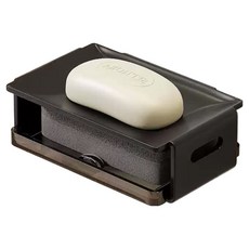 깔꼼샵 免鑽孔浴室清潔肥皂架, 黑色, 1個