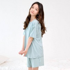 MAISON MAVARM 兒童用涼感學生亨利領五分睡衣上下套裝